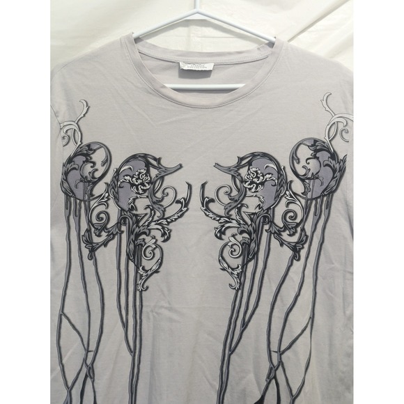 Versace Collection T-Shirt Men's L Gray Baroque Graphic Short Sleeve Tee - Picture 3 of 7